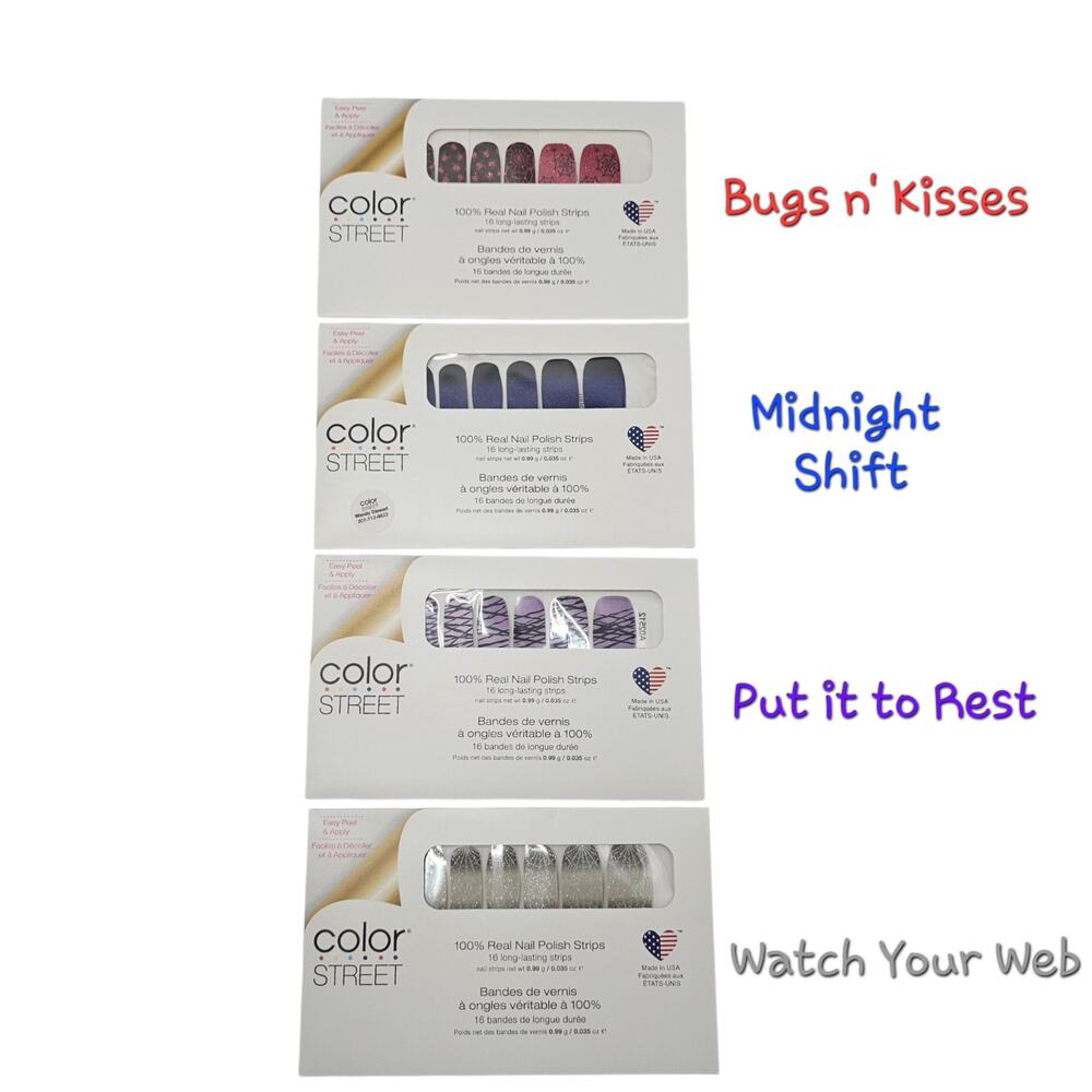 Color Street Nail Polish Strips Set of 4 Halloween-Themed Strips NEW!